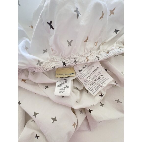 POTTERY BARN KIDS Crib Cot Fitted Sheet Lot/2 100% Organic Cotton Stars Sun Gray - Picture 14 of 16